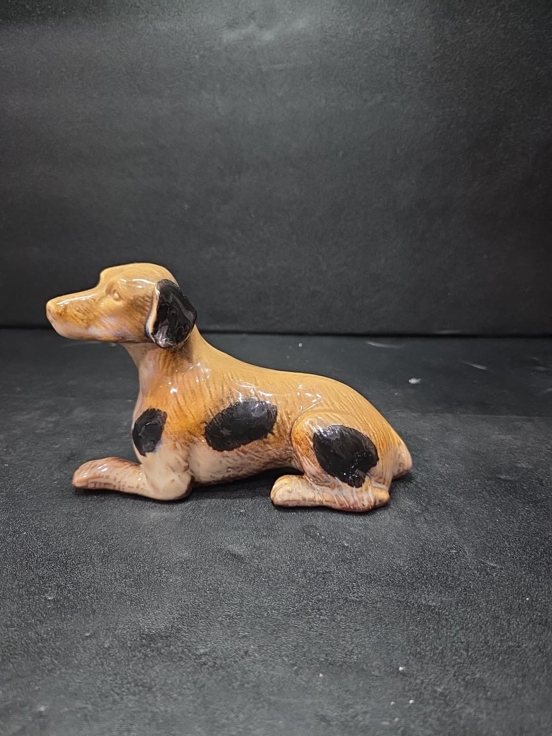 Ceramic Dog Hunting Figurine, Spot Brown Glossy Statue, Vintage Animal Pet - Thumbnail 6
