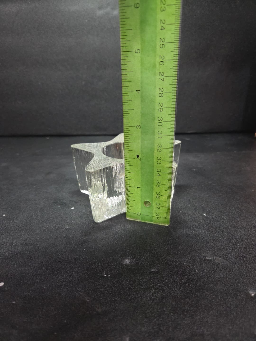 Avon Starbright Star Shape Candle Holder 1980, Thick Glass, Textured Vtg Decor - Thumbnail 5