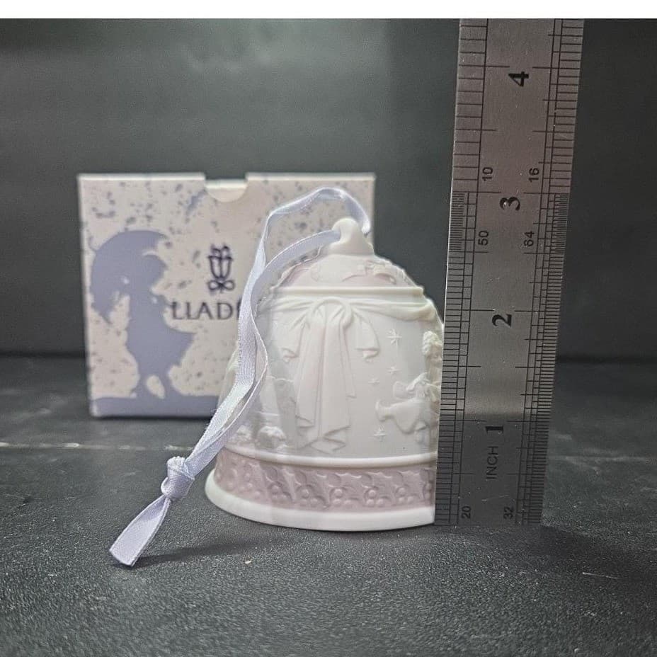 Lladro Porcelain Christmas Bell, Vintage Tree Ornament, '95 Boxed Yuletide Chime - Thumbnail 7