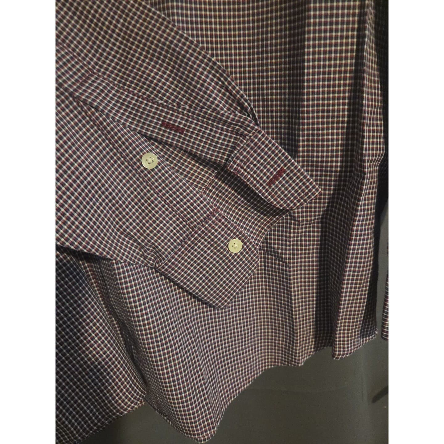 Gant New Haven Poplin Micro Check Button Down, Men's Large Long Sleeve Shirt - Thumbnail 7