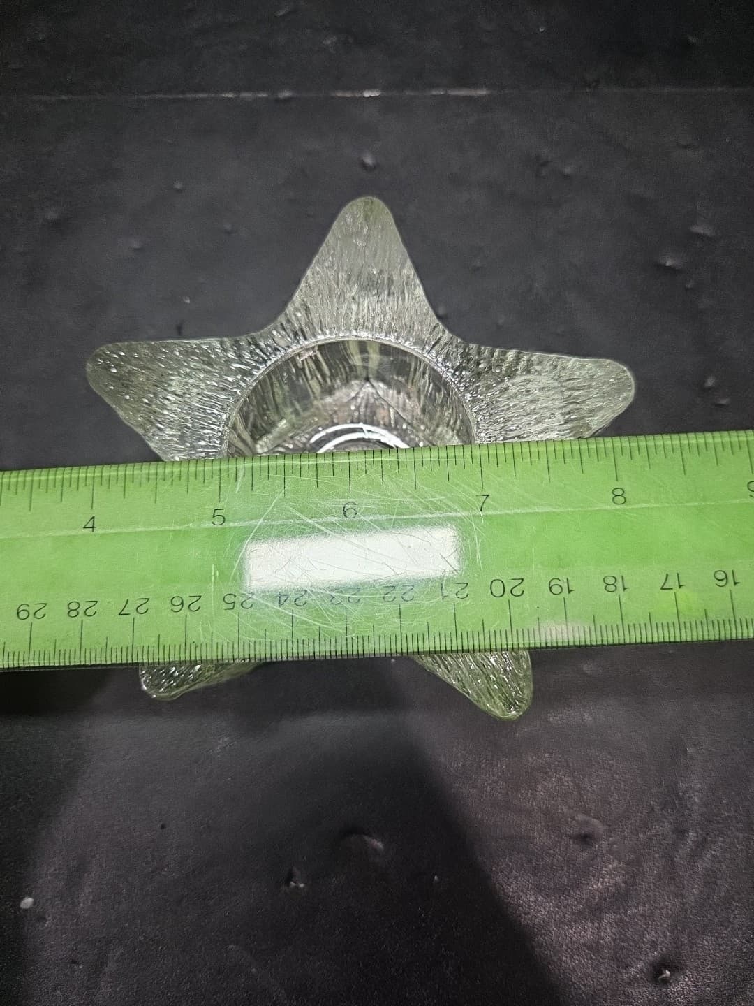 Avon Starbright Star Shape Candle Holder 1980, Thick Glass, Textured Vtg Decor - Thumbnail 4