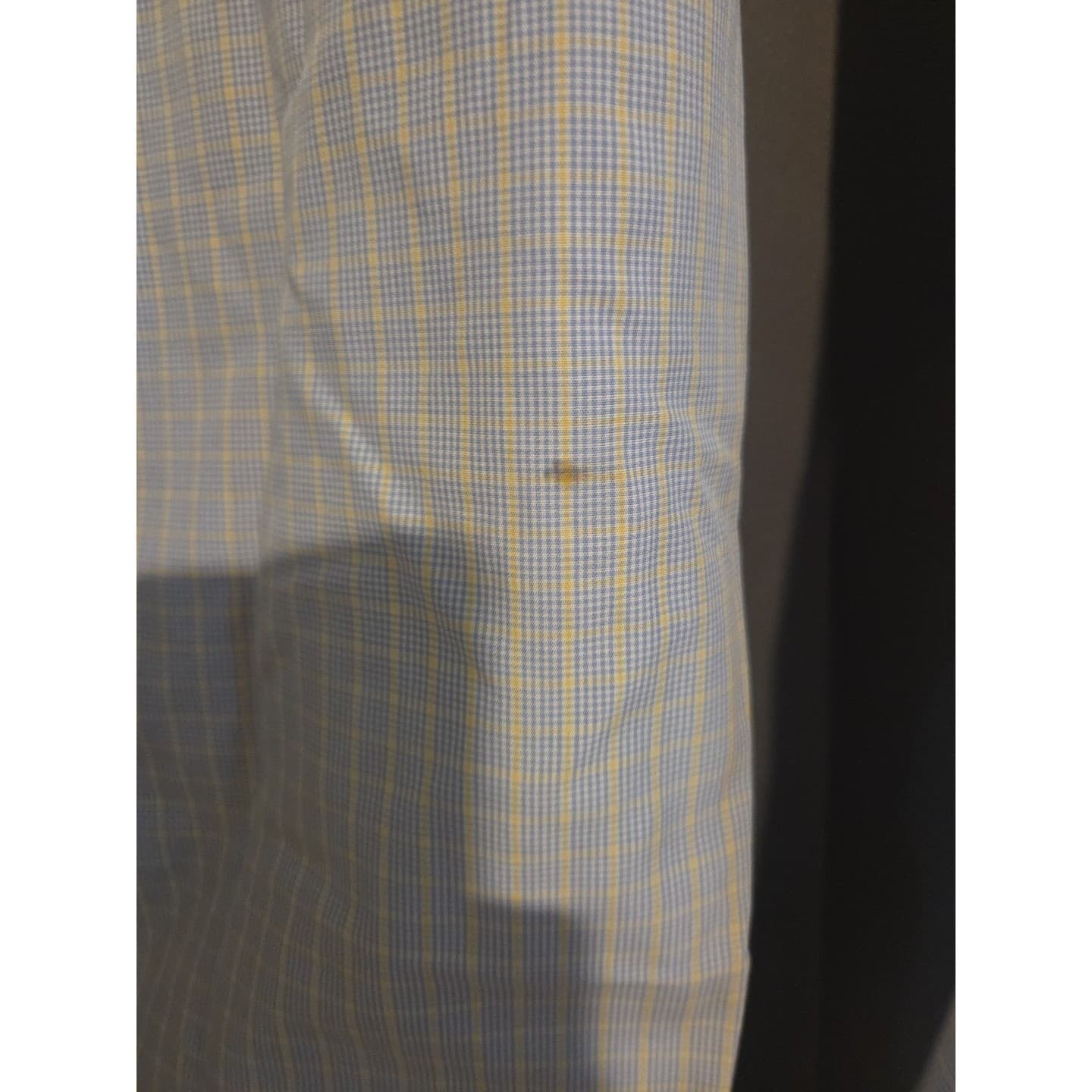 Brooks Brothers 346 Blue Yellow Micro Check Non-Iron Cotton Shirt, Men's 16-4/5 - Thumbnail 9
