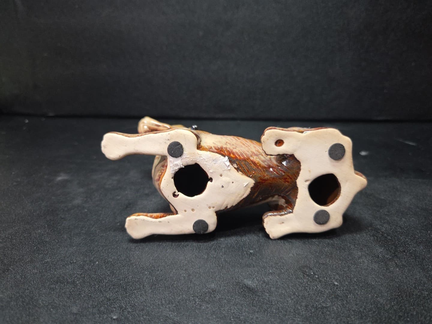 Ceramic Dog Hunting Figurine, Spot Brown Glossy Statue, Vintage Animal Pet - Thumbnail 8