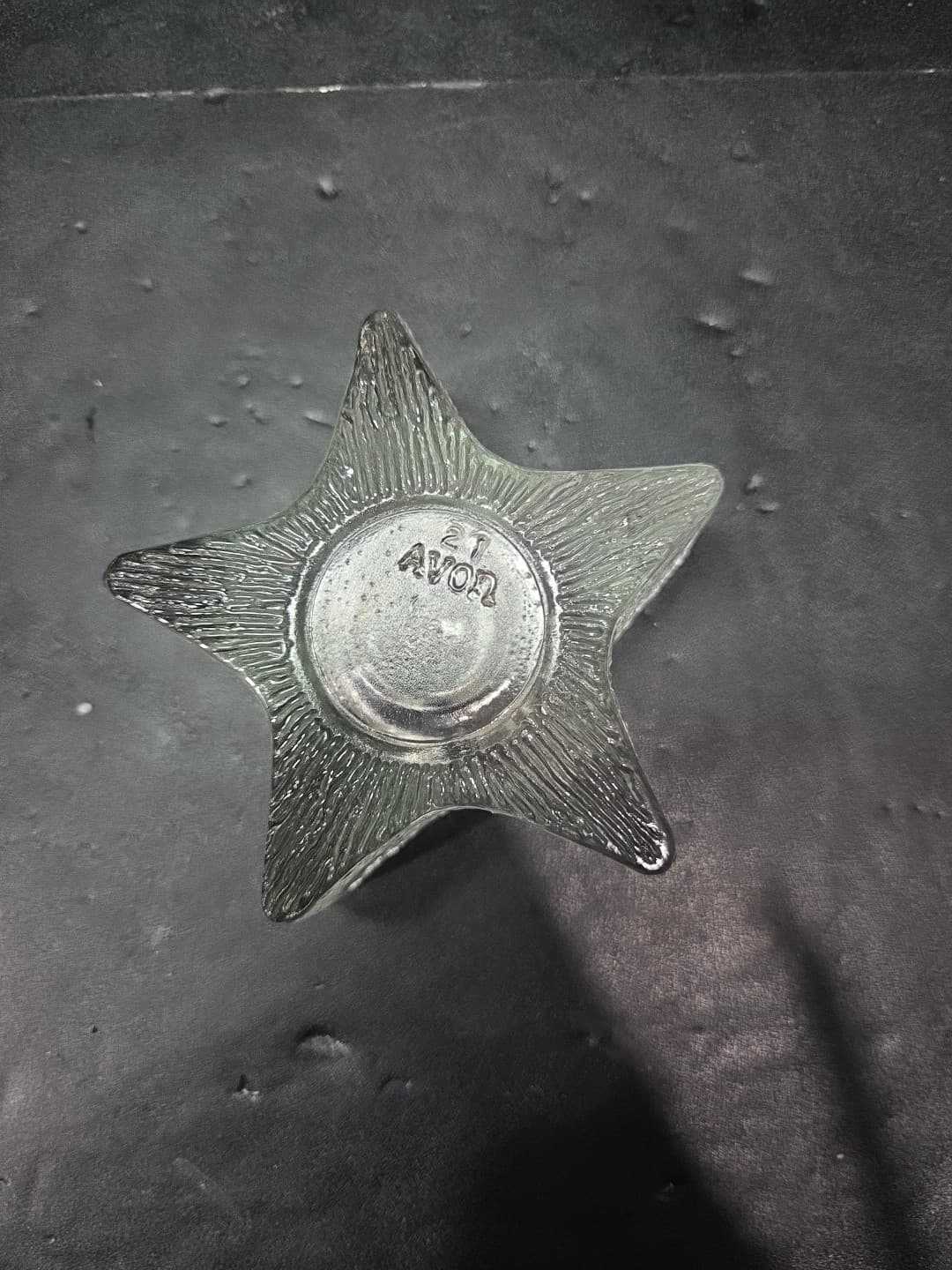Avon Starbright Star Shape Candle Holder 1980, Thick Glass, Textured Vtg Decor - Thumbnail 3