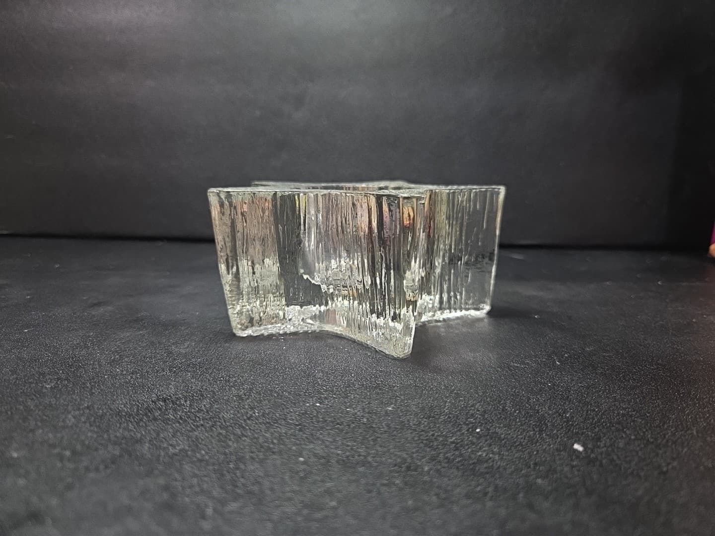 Avon Starbright Star Shape Candle Holder 1980, Thick Glass, Textured Vtg Decor - Thumbnail 8