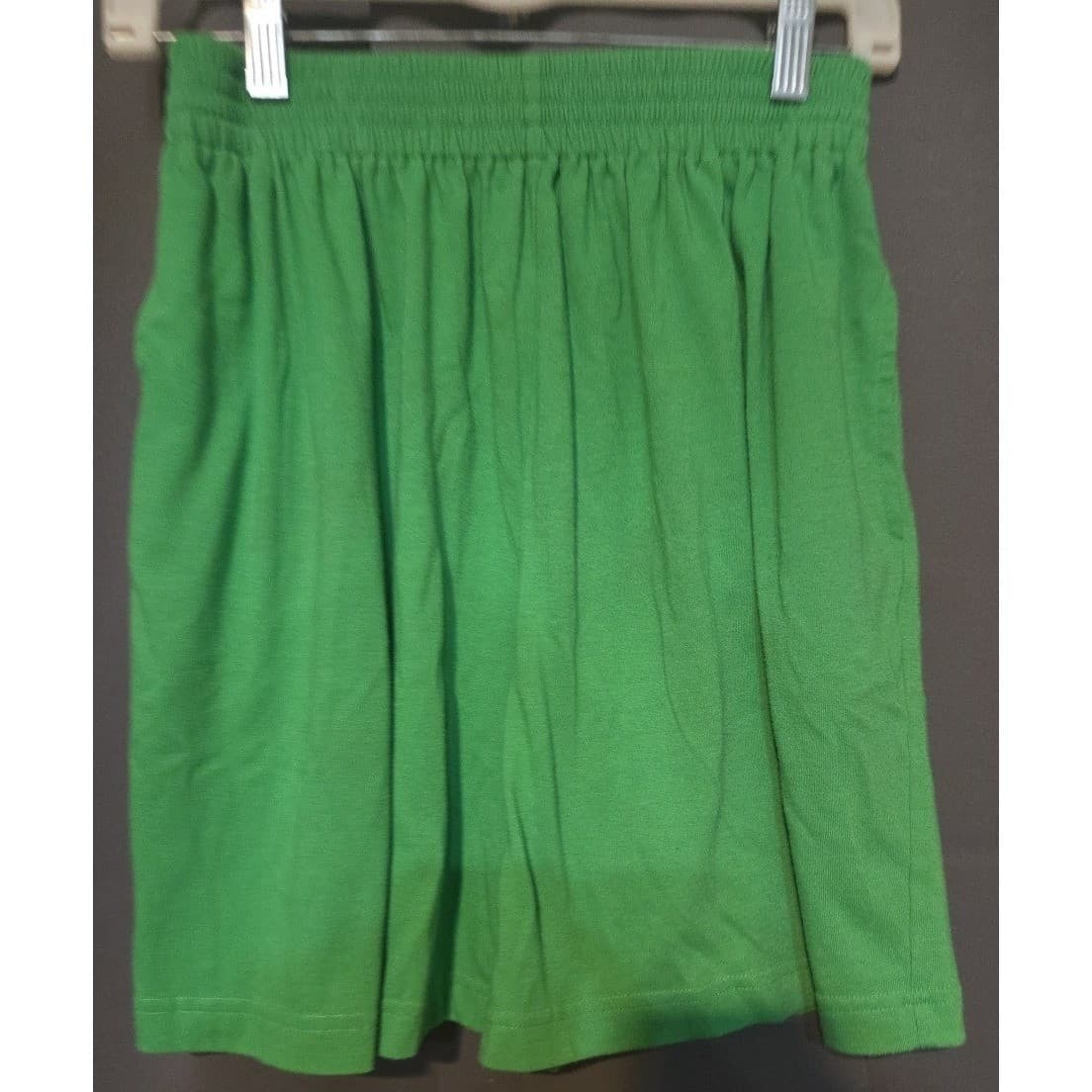 Lindsey Blake Green Knit Elastic Waist Shorts, Women's Small Cotton Blend Casual - Thumbnail 3