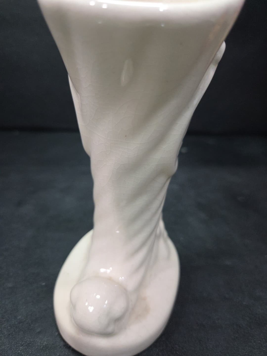 Lenox Style Cornucopia Bud Vase, 6" Hand Painted, Rose Floral Cream Vase, Vtg - Thumbnail 10