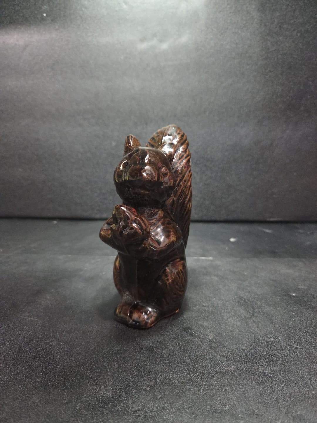 Japan Bone China Acorn Squirrel Figurine, Miniature Vintage Decor, Brown Figure - Thumbnail 2