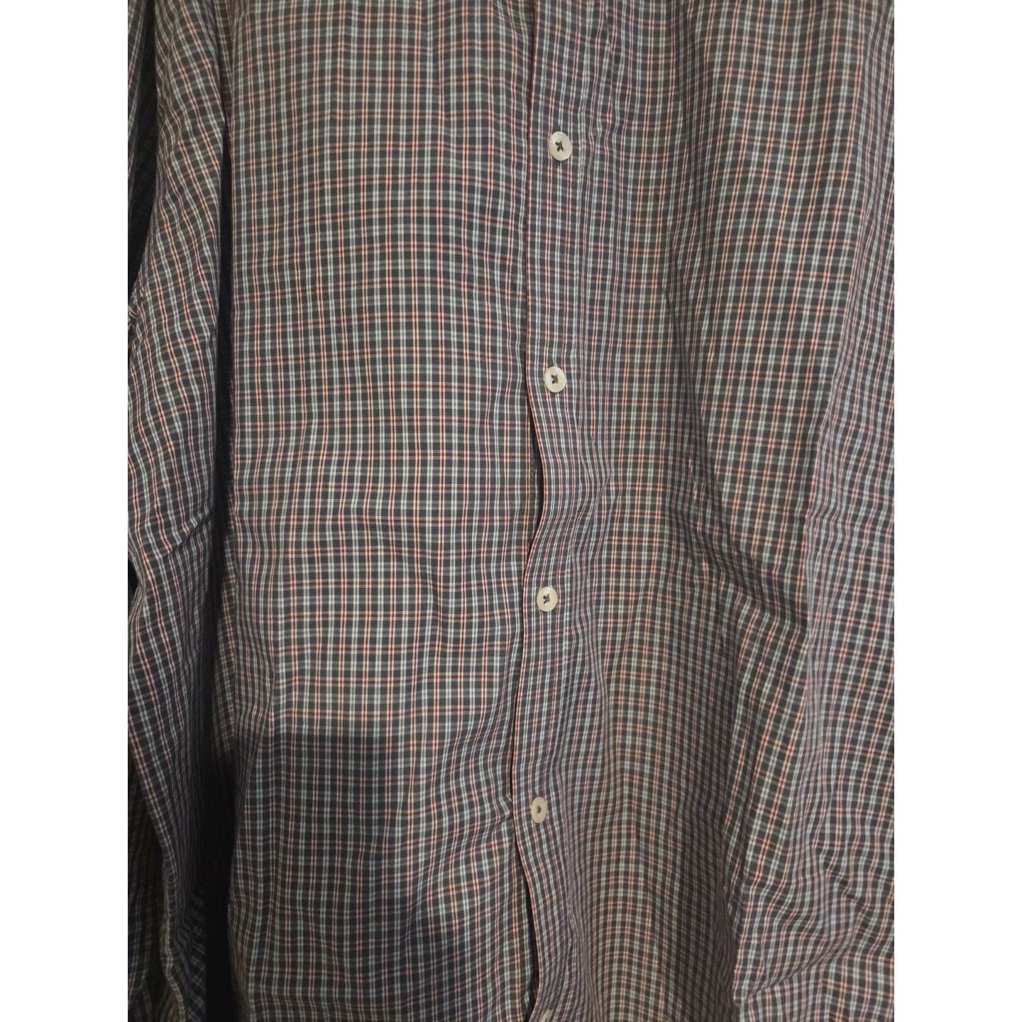 Jeremy Argyle NYC Long Sleeve Button Down Shirt, Men's XXL, Micro Check Navy Red - Thumbnail 7