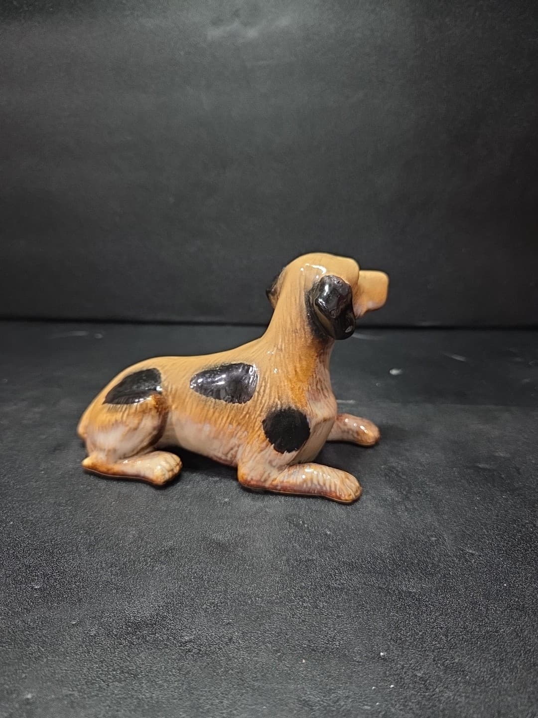 Ceramic Dog Hunting Figurine, Spot Brown Glossy Statue, Vintage Animal Pet - Thumbnail 4