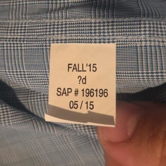 Nautica Blue Glen Plaid Long Sleeve Button Down, Men's 16.5 34/35 Shirt - Thumbnail 9