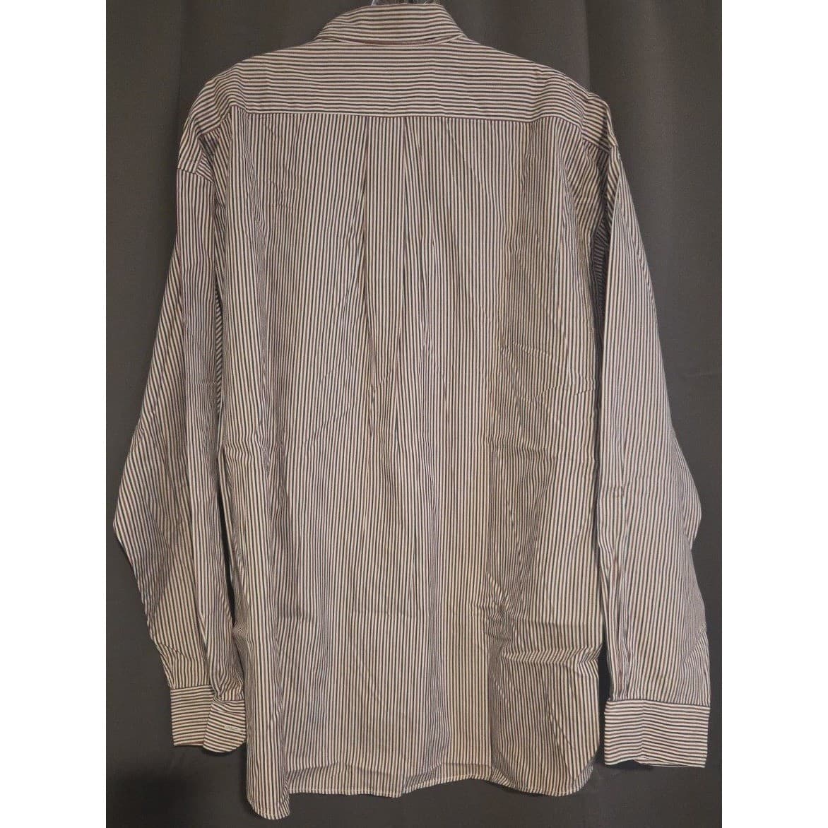 Tommy Hilfiger Red Navy White Striped Button Down, Men's Large Shirt, Vintage - Thumbnail 4