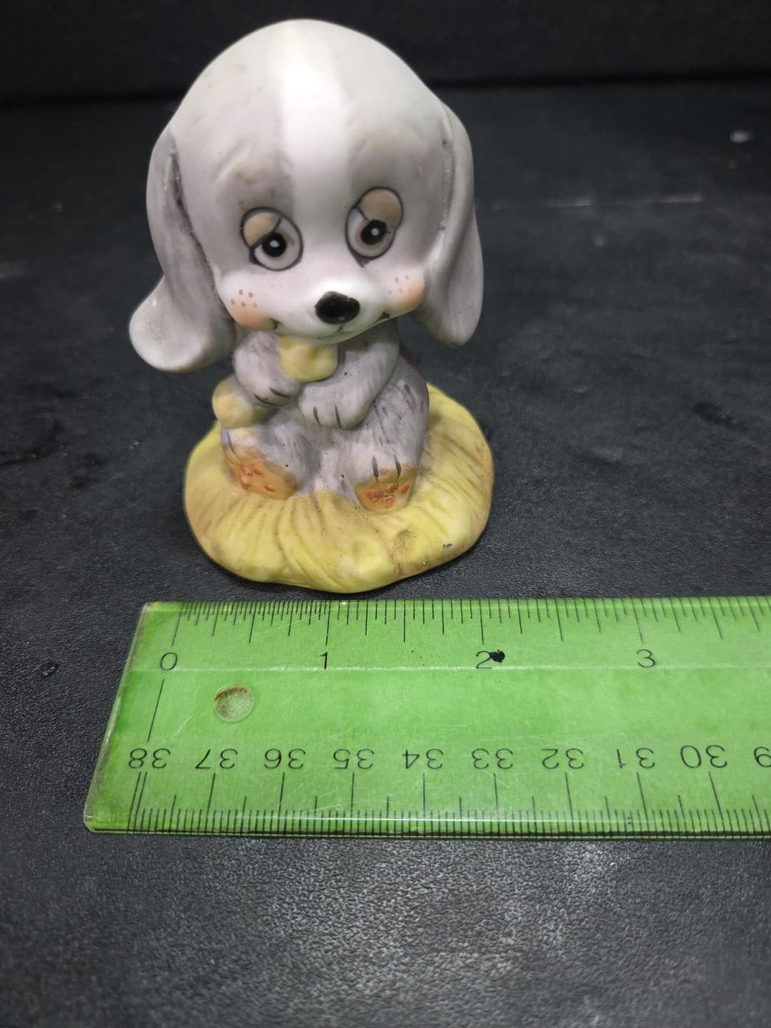 Puppy Porcelain Figurine 3.5", Grey Dog W/ Bone, Vtg Collectible, Price Products - Thumbnail 10