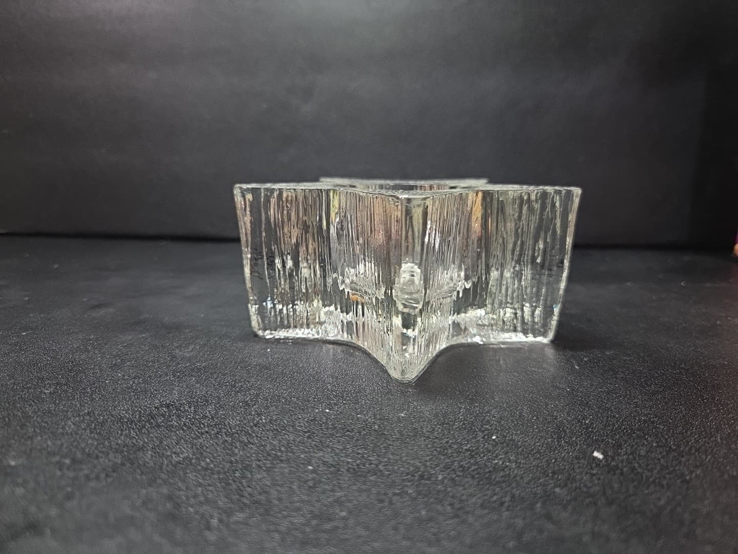 Avon Starbright Star Shape Candle Holder 1980, Thick Glass, Textured Vtg Decor - Thumbnail 9