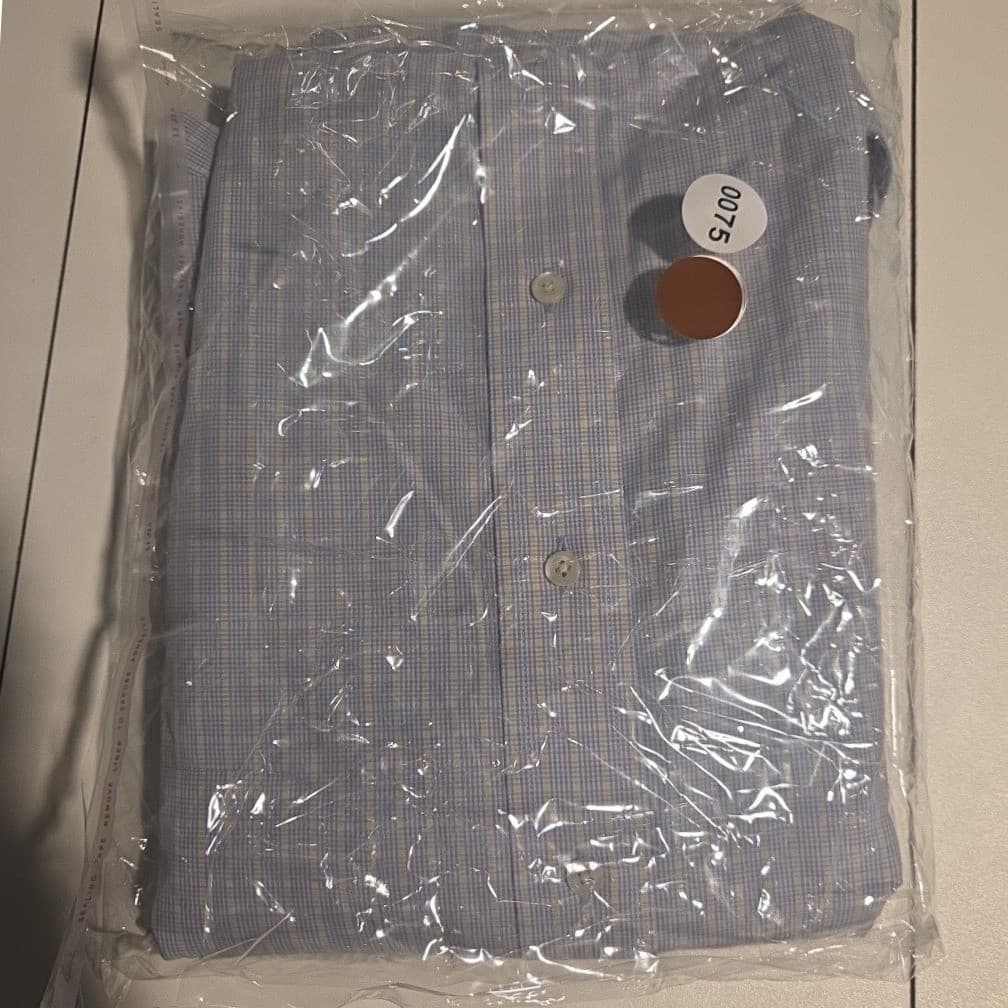 Brooks Brothers 346 Blue Yellow Micro Check Non-Iron Cotton Shirt, Men's 16-4/5 - Thumbnail 10
