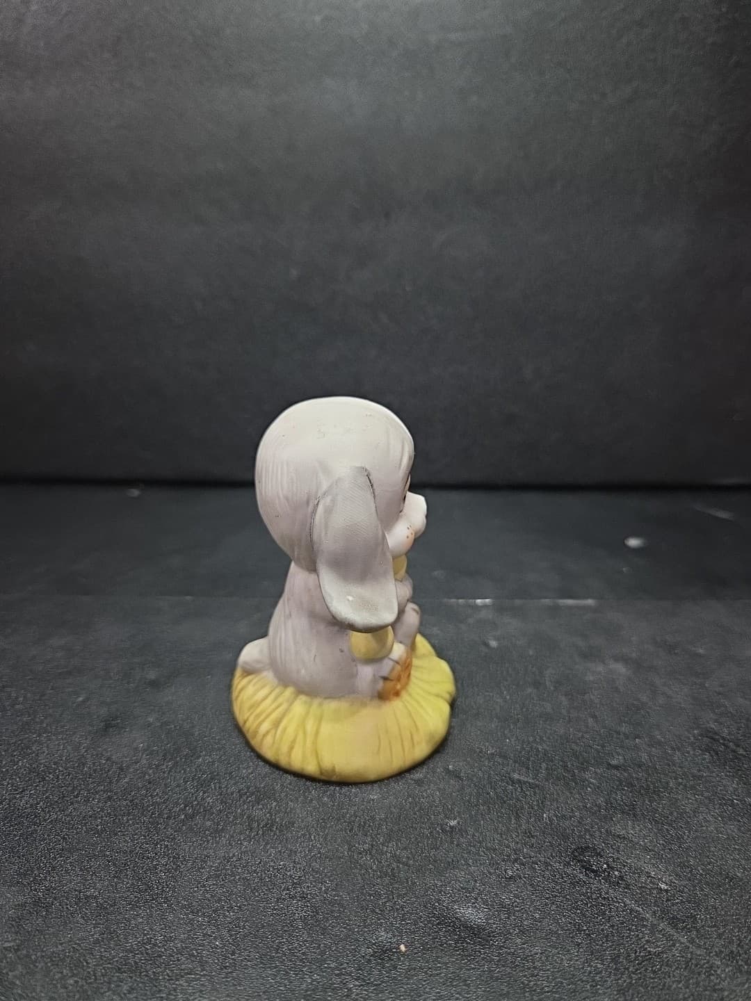 Puppy Porcelain Figurine 3.5", Grey Dog W/ Bone, Vtg Collectible, Price Products - Thumbnail 4