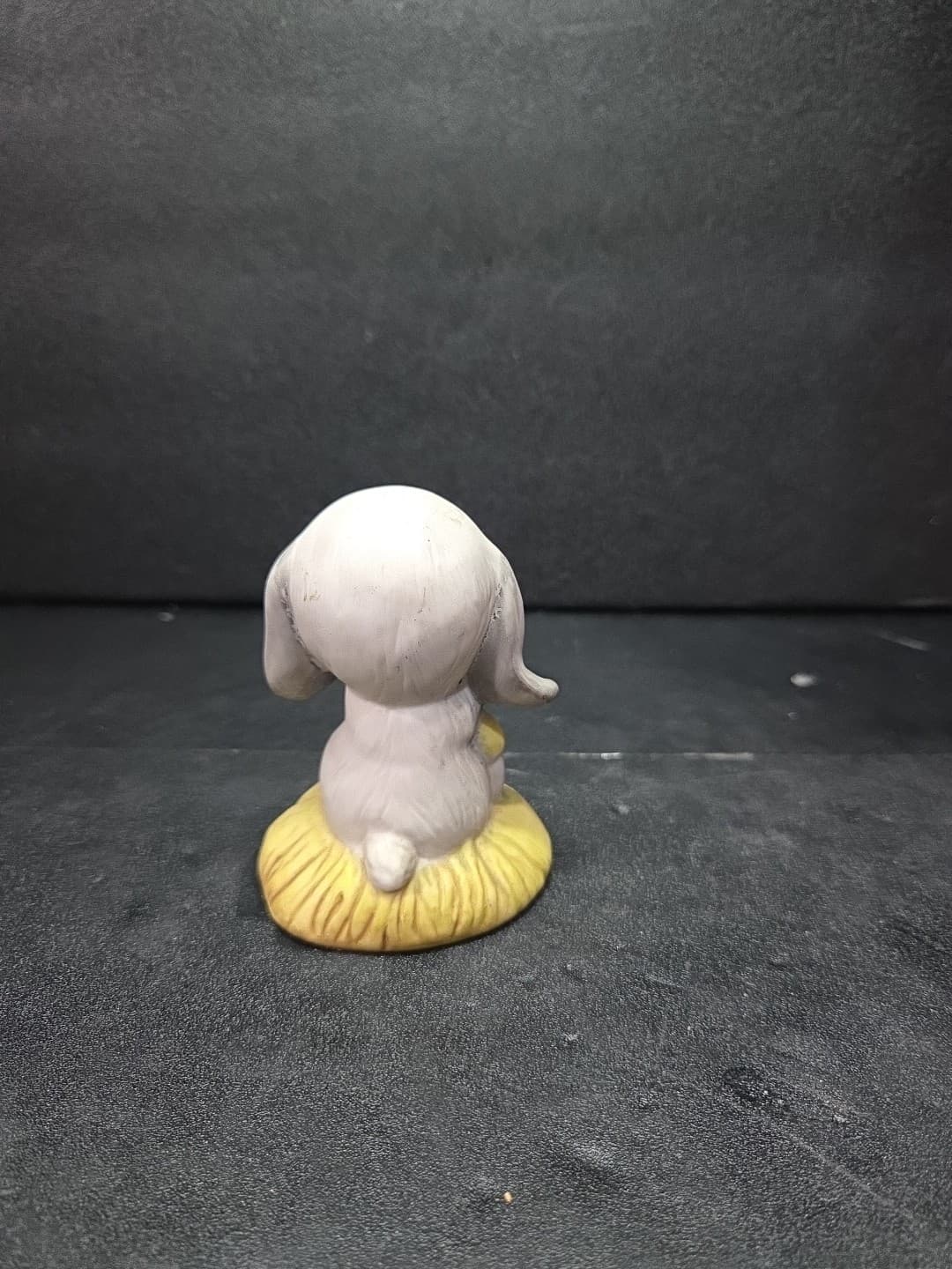 Puppy Porcelain Figurine 3.5", Grey Dog W/ Bone, Vtg Collectible, Price Products - Thumbnail 5