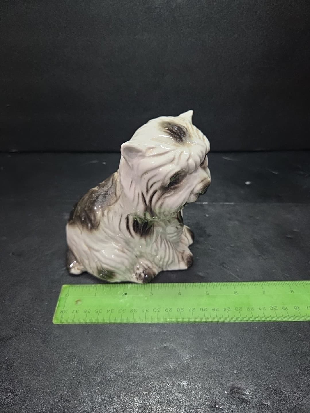 MCS Brazil Maltese Dog Statue, Vintage Porcelain Figurine, Red Tongue Detail - Thumbnail 8