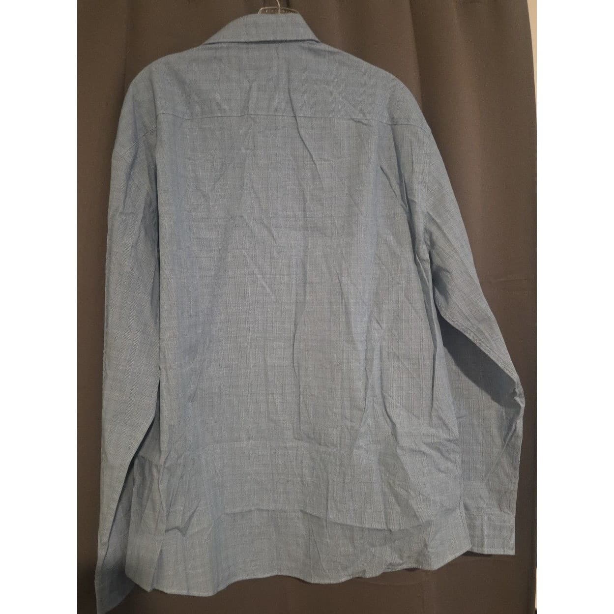 Nautica Blue Glen Plaid Long Sleeve Button Down, Men's 16.5 34/35 Shirt - Thumbnail 4