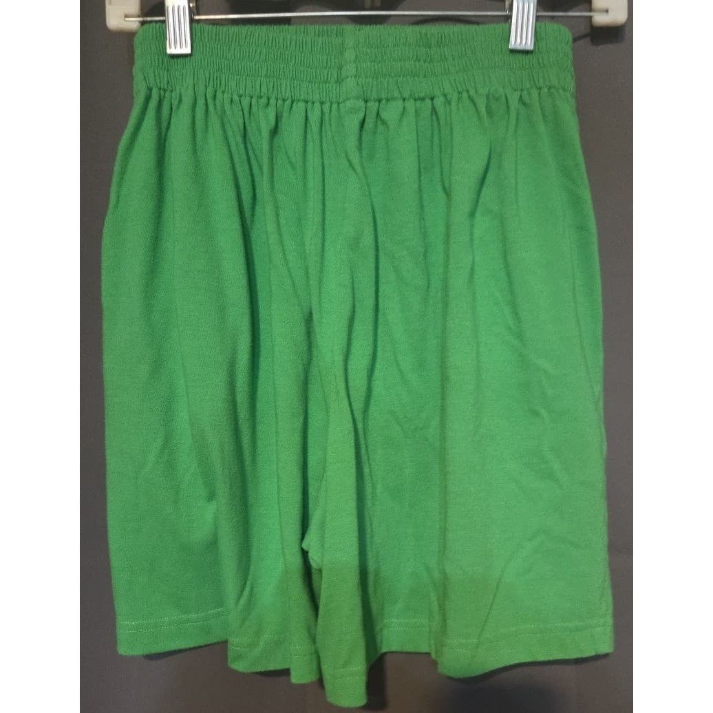 Lindsey Blake Green Knit Elastic Waist Shorts, Women's Small Cotton Blend Casual - Thumbnail 4