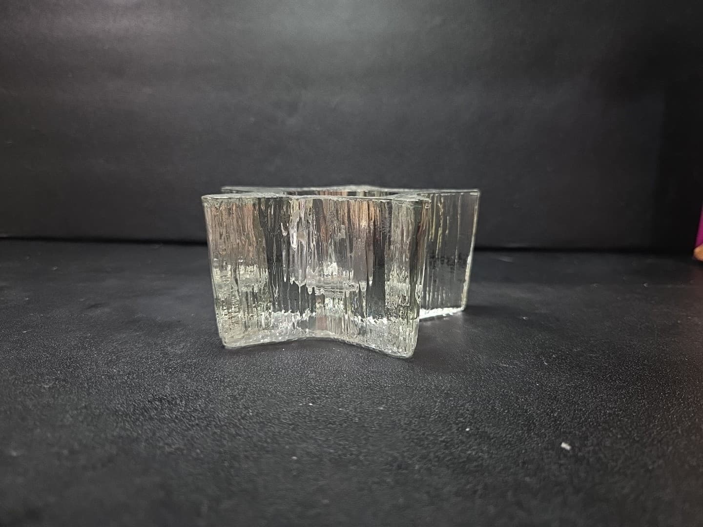Avon Starbright Star Shape Candle Holder 1980, Thick Glass, Textured Vtg Decor - Thumbnail 7
