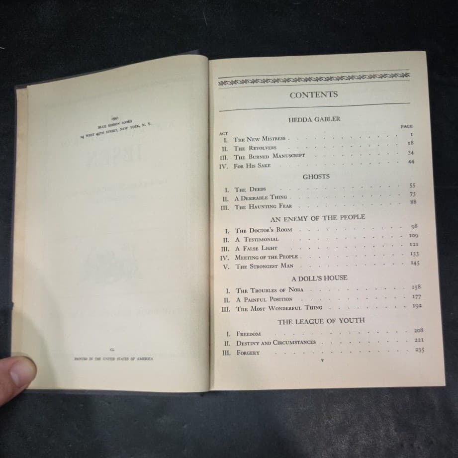 The Best Known Works of Ibsen Hardcover Book League of America Vintage Plays - Thumbnail 5
