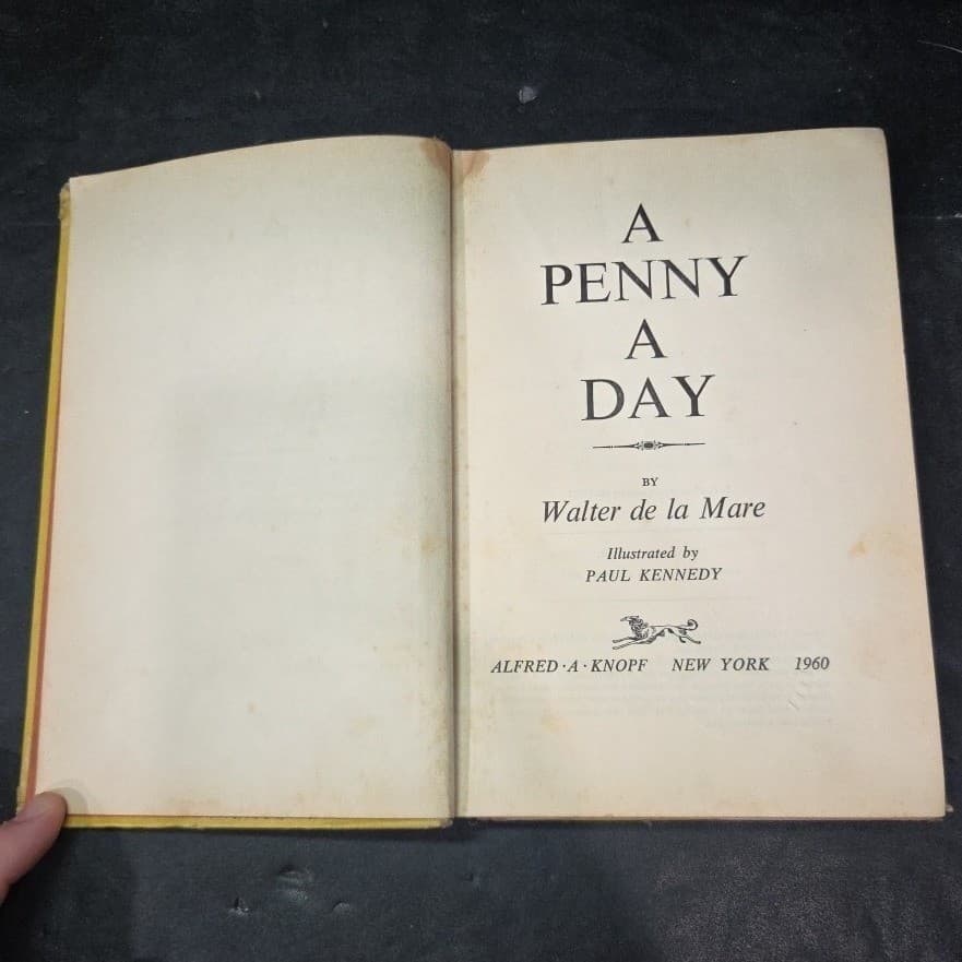 A Penny a Day Walter de la Mare Paul Kennedy Illust 1960 Alfred Knopf Hardcover - Thumbnail 4
