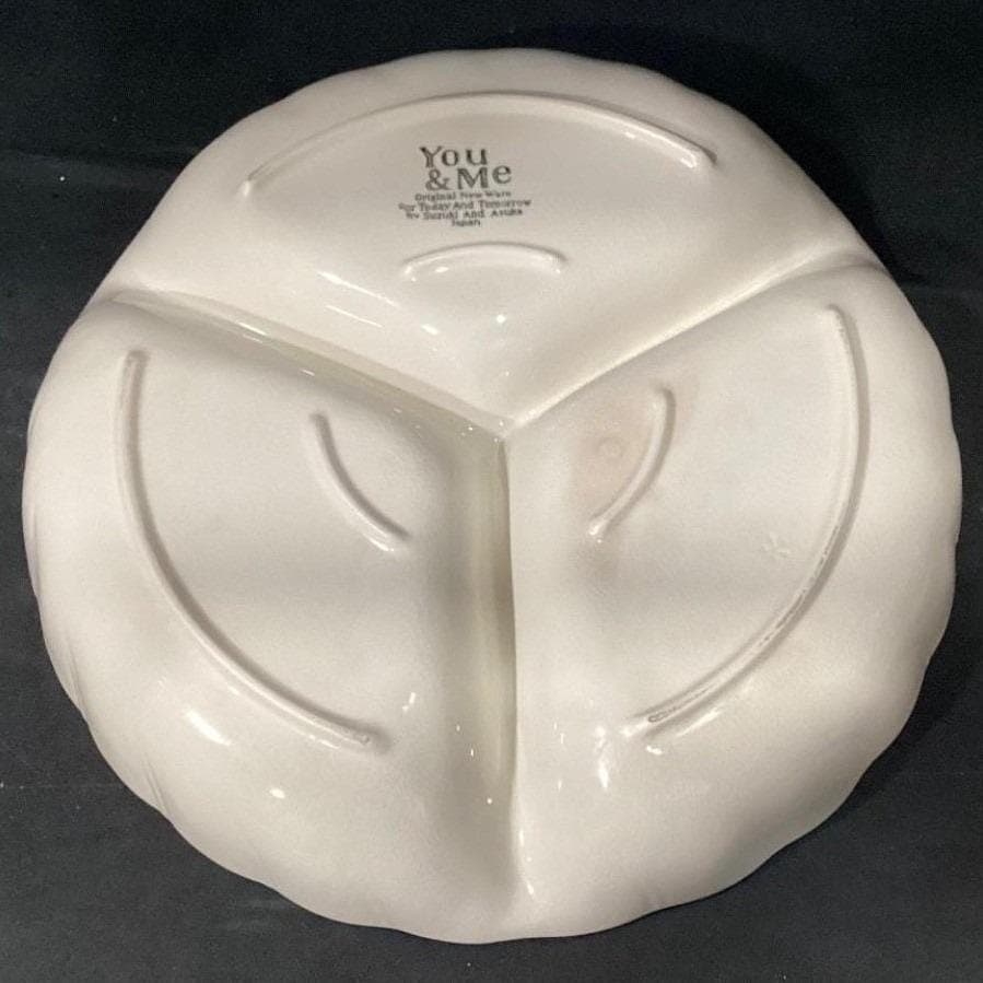 Suzuki and Asuka Japan Floral Divided Serving Tray, Vtg You & Me Ceramic Server - Thumbnail 5