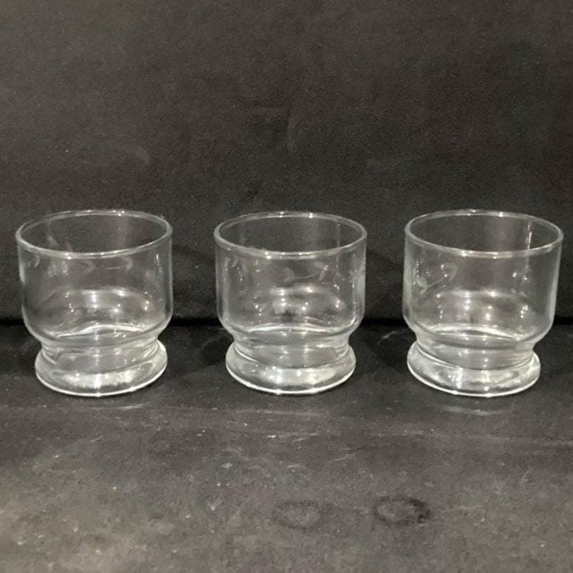 Princess House Heritage Punch Cups, Set Of 3 Glasses, Floral Etched Drinkware - Thumbnail 11