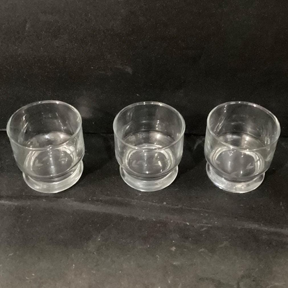 Princess House Heritage Punch Cups, Set Of 3 Glasses, Floral Etched Drinkware - Thumbnail 6