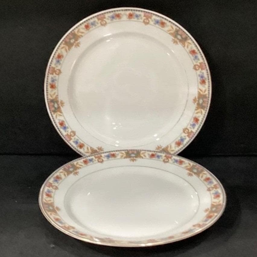 CT Carl Teilsch Altwasser Silesea Salad Plates, Set of 2, Antique Rose Porcelain - Thumbnail 6