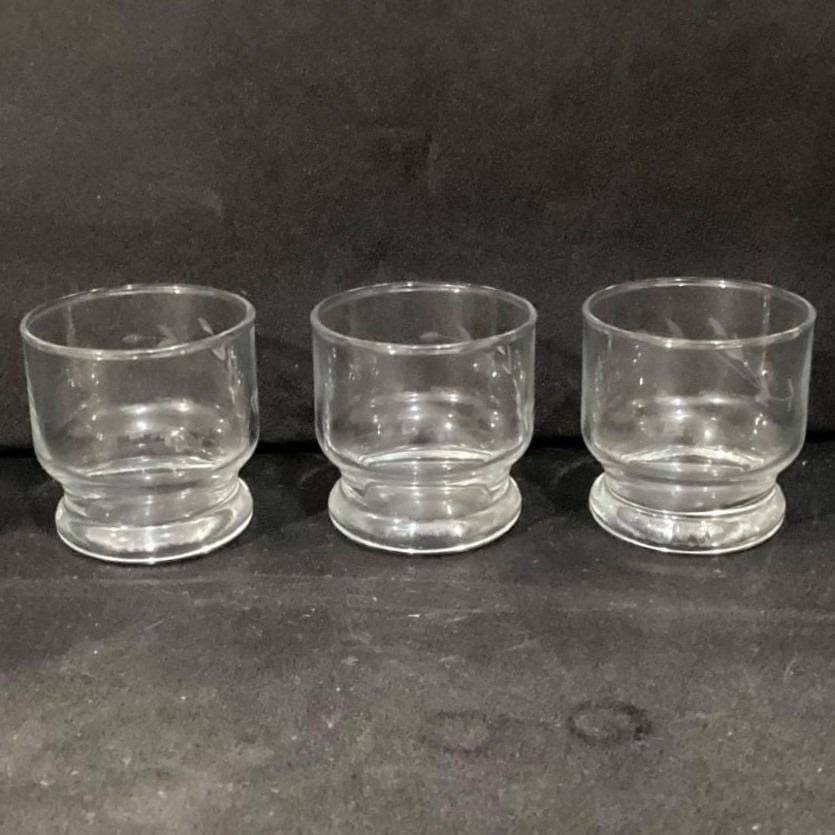 Princess House Heritage Punch Cups, Set Of 3 Glasses, Floral Etched Drinkware - Thumbnail 10