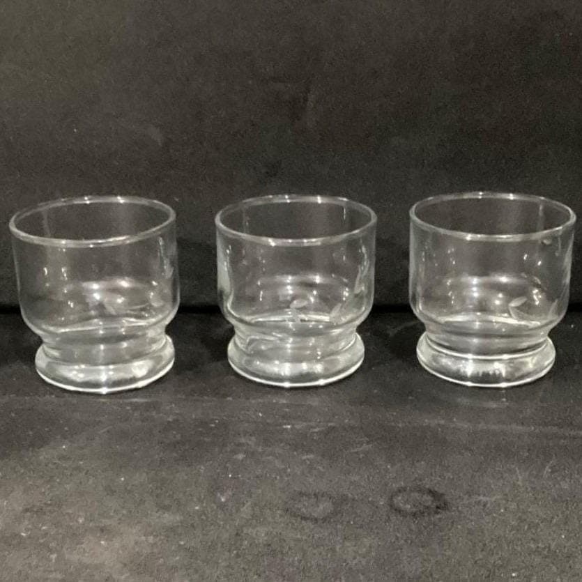 Princess House Heritage Punch Cups, Set Of 3 Glasses, Floral Etched Drinkware - Thumbnail 9