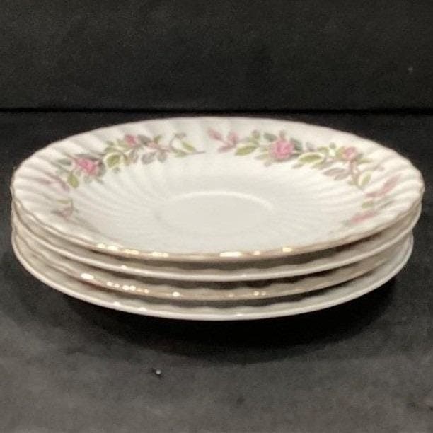 Creative Fine China Regency Rose Saucers, Set of 4, Vintage Floral Dinnerware - Thumbnail 7