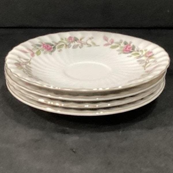 Creative Fine China Regency Rose Saucers, Set of 4, Vintage Floral Dinnerware - Thumbnail 9