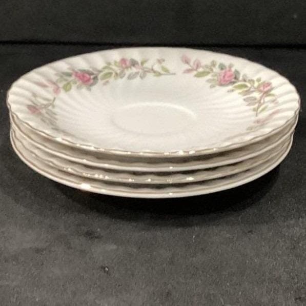 Creative Fine China Regency Rose Saucers, Set of 4, Vintage Floral Dinnerware - Thumbnail 10