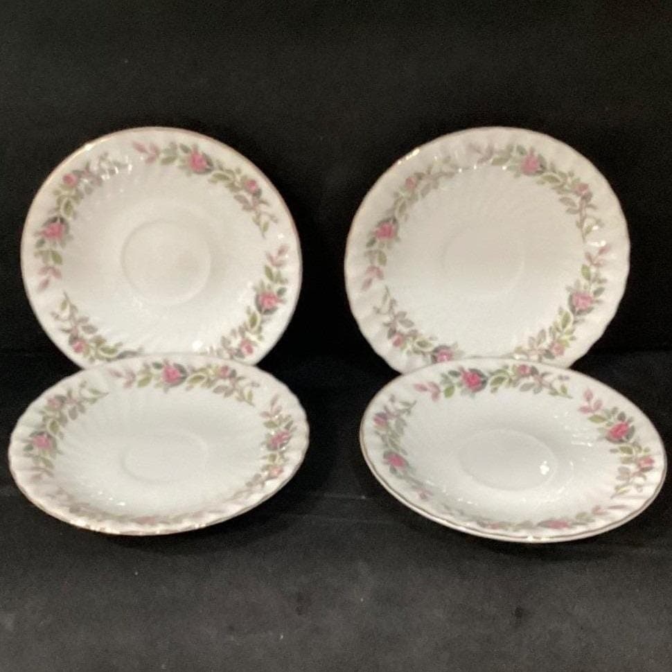 Creative Fine China Regency Rose Saucers, Set of 4, Vintage Floral Dinnerware - Thumbnail 6
