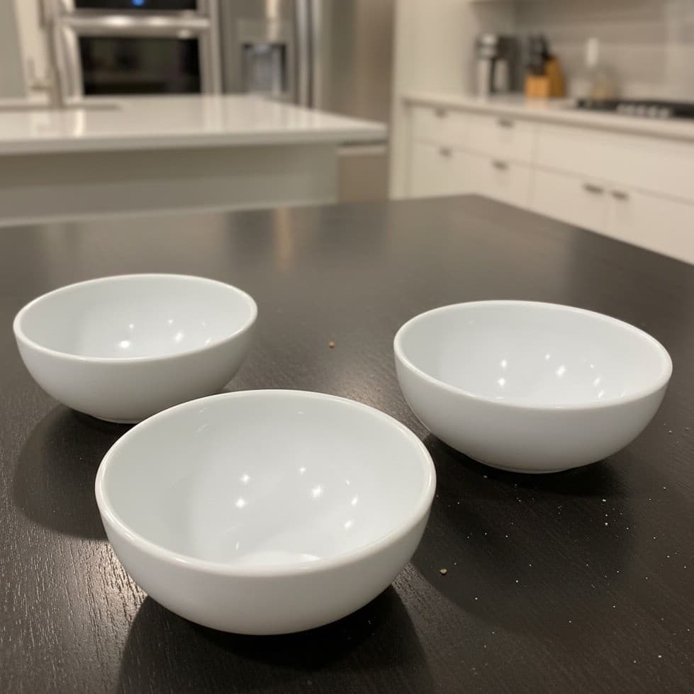 Corning Milk Glass Cereal Bowls, Set of 3, Embossed Restaurant Ware, Dinnerware