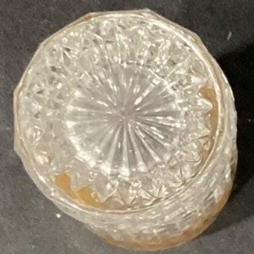 Mid-Century Diamond Point Criss-Cross Juice Glasses, Set of 5 Gold-Trim Tumblers - Thumbnail 4