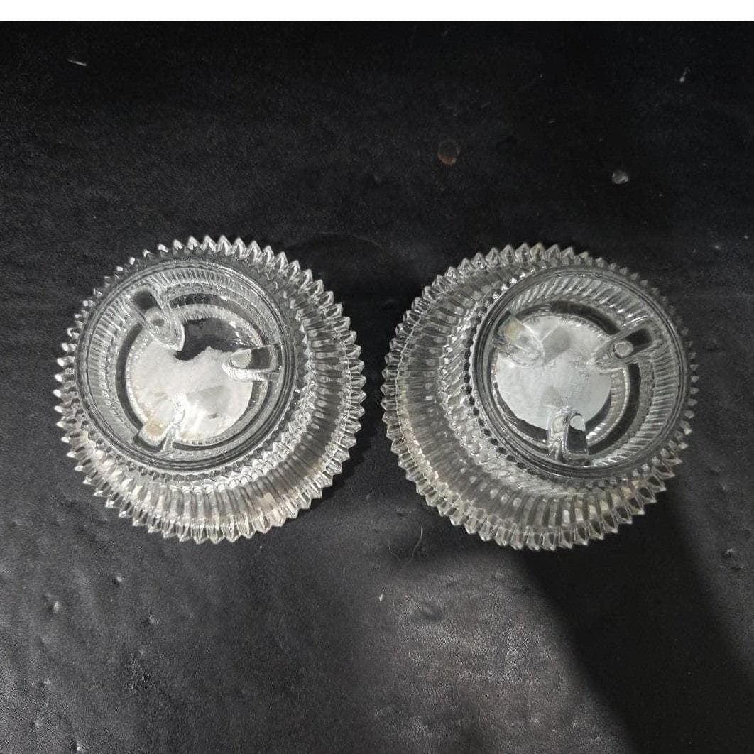 Indiana Glass Candle-Lite Holders, Set of 2, Vintage Ribbed & Reversible Design - Thumbnail 5