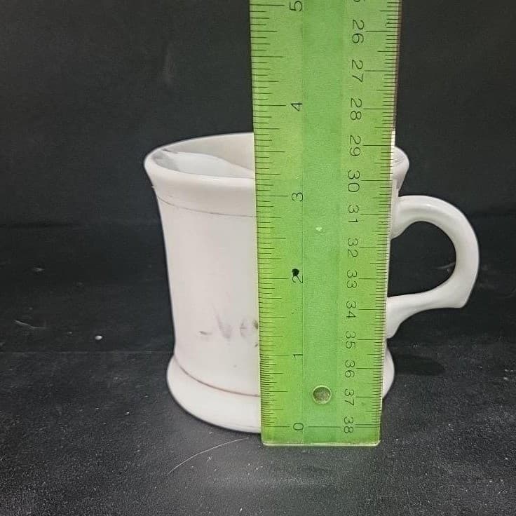 Homer Laughlin Shaving Mug, Vintage Cable Cup, Faded Gold Lettering, Replacement - Thumbnail 9