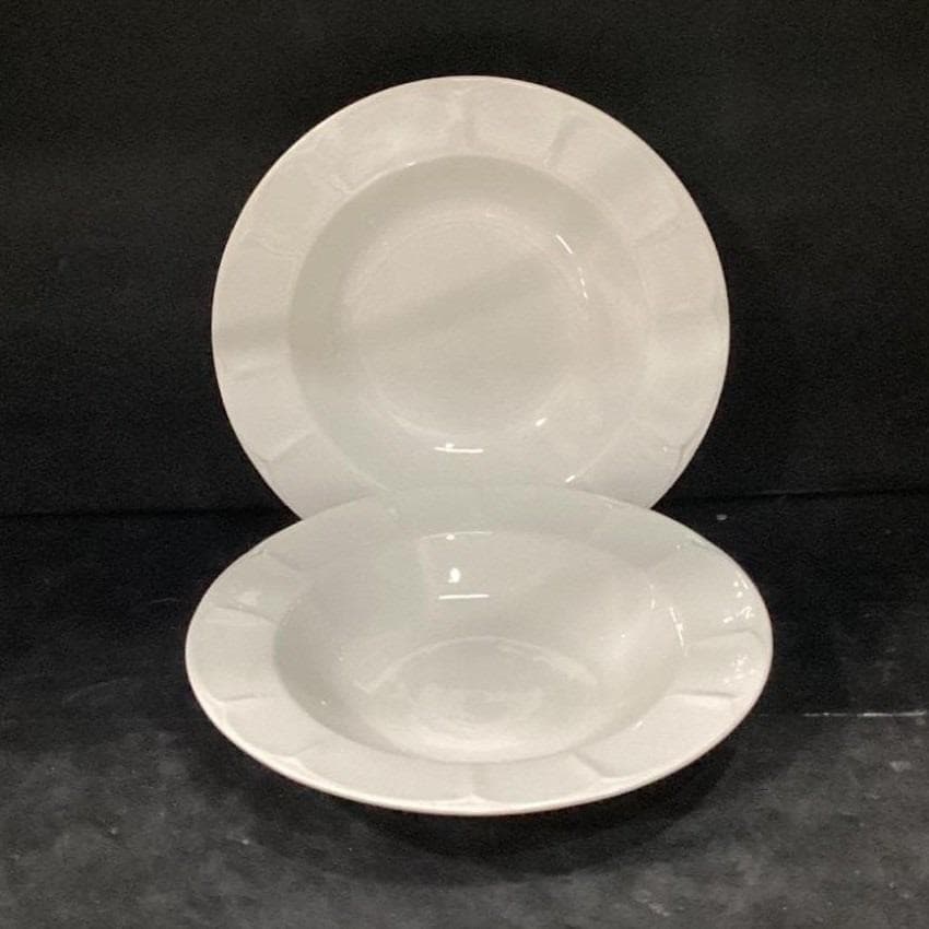 Pfaltzgraff White Scalloped Pasta Bowls, Set of 2, Vtg Henry Ford Museum Design - Thumbnail 7