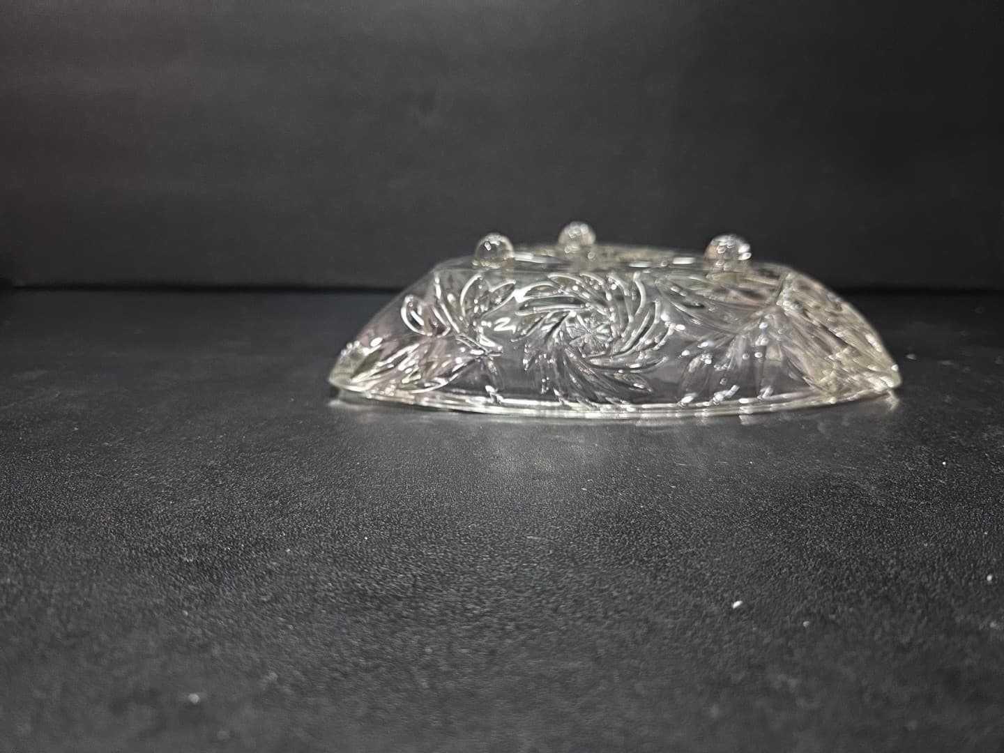 Hazel Atlas Triangle Shape Ash Tray, Vintage Clear Glass Dish, Candy Holder - Thumbnail 10