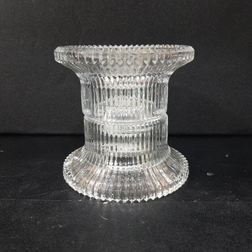 Indiana Glass Candle-Lite Holders, Set of 2, Vintage Ribbed & Reversible Design - Thumbnail 7
