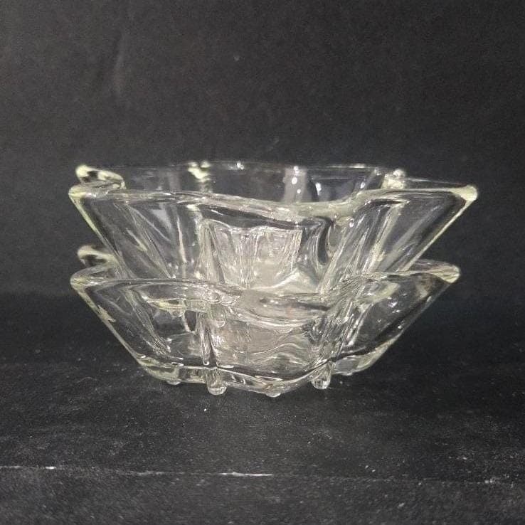Anchor Hocking Six Point Star Candlestick Holders, Set of 2, Vintage Votive - Thumbnail 9