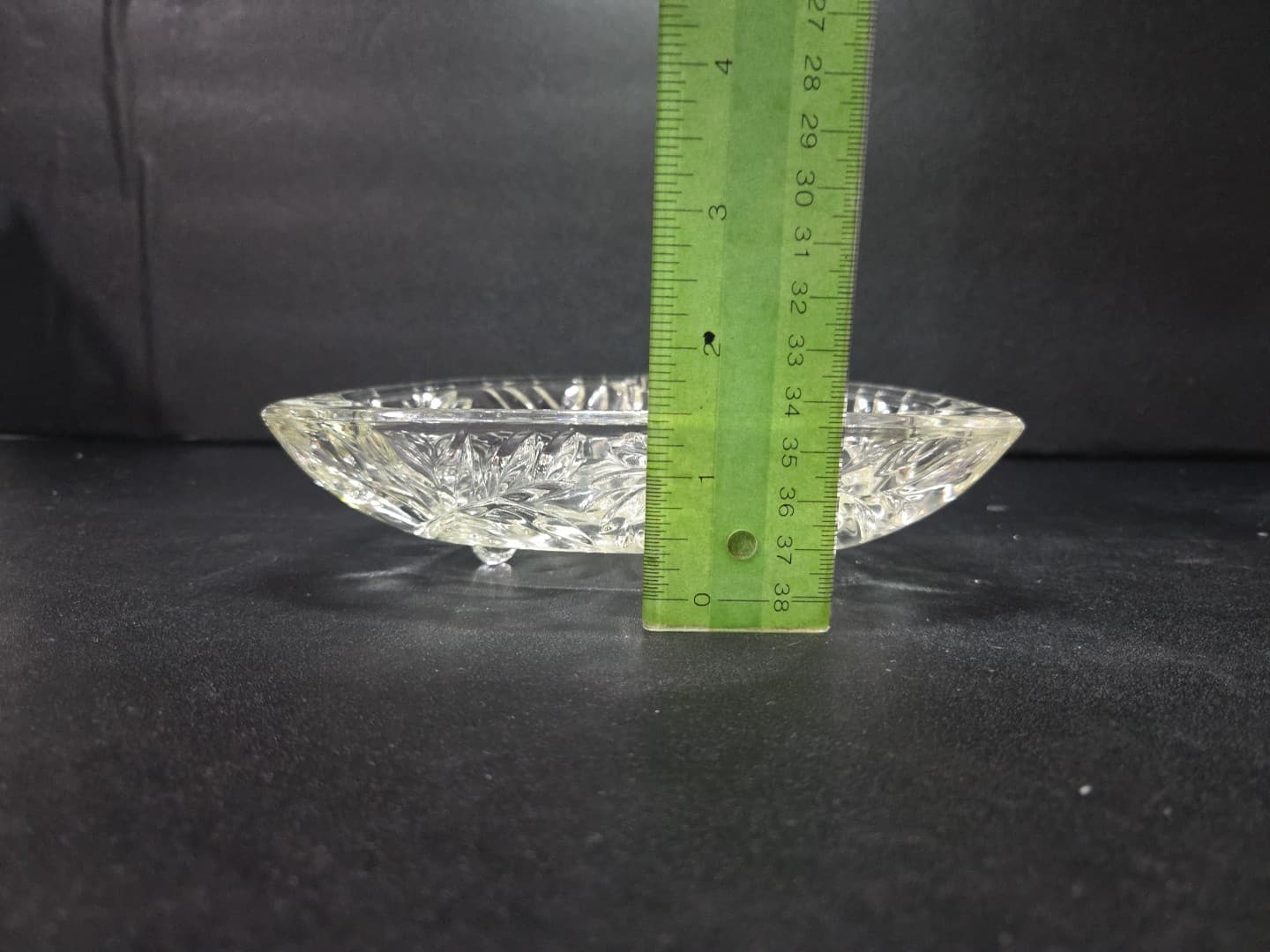 Hazel Atlas Triangle Shape Ash Tray, Vintage Clear Glass Dish, Candy Holder - Thumbnail 6