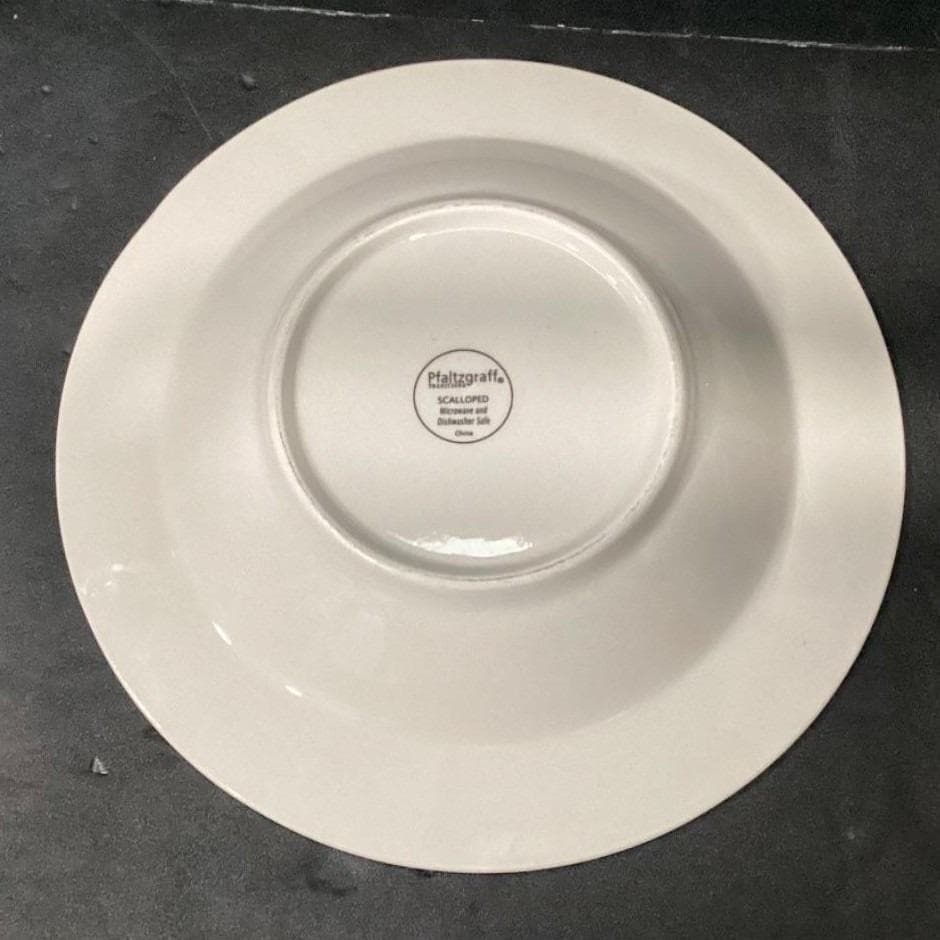 Pfaltzgraff White Scalloped Pasta Bowls, Set of 2, Vtg Henry Ford Museum Design - Thumbnail 5