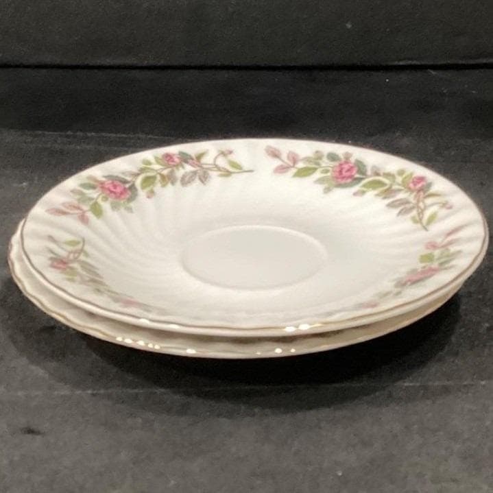 Creative Fine China Regency Rose Saucers, Set of 2, Vintage Floral Dinnerware - Thumbnail 8