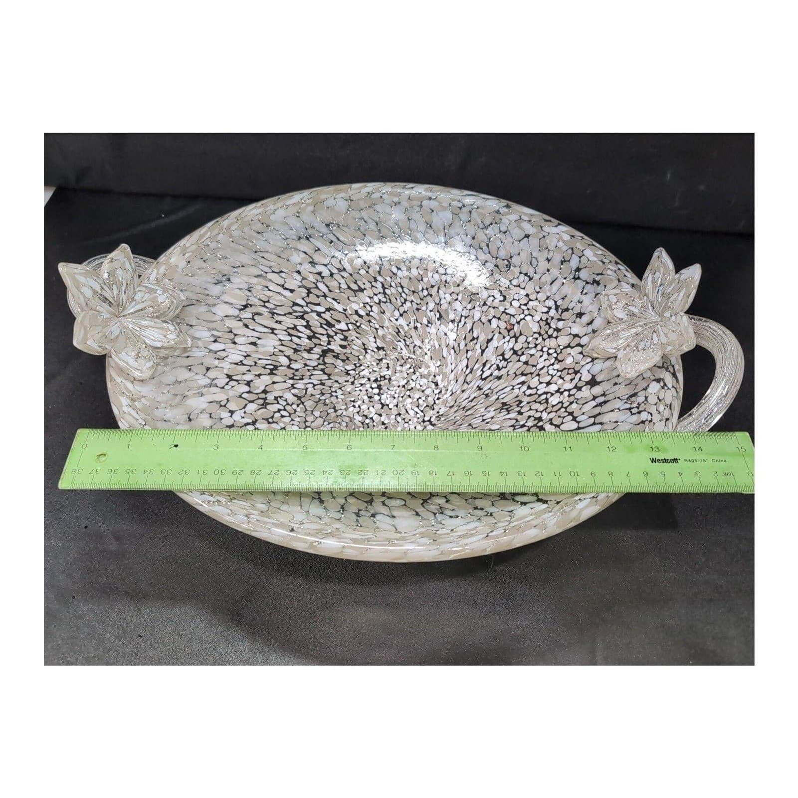 Julia Knight Argento Serving Bowl, Vintage Floral Design Handles, Centerpiece - Thumbnail 7
