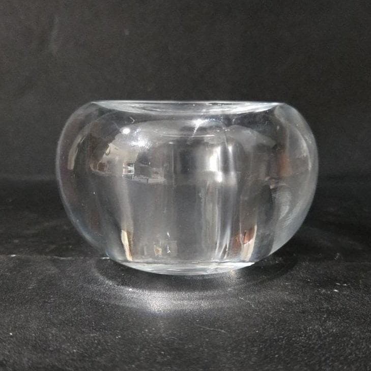 Elements Art Glass Donut Candle Votive, Crystal Clear Bowl, Replacement Decor - Thumbnail 7